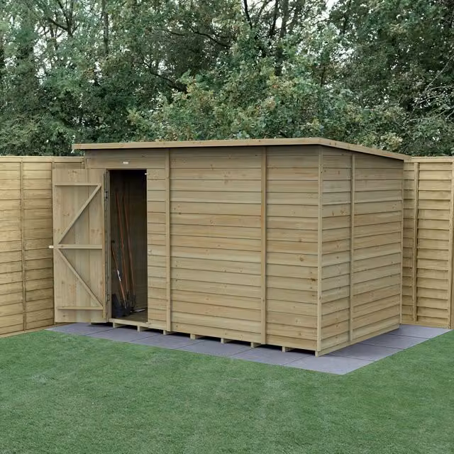 4LIFE Forest Garden Pent Wood Shed in Brown