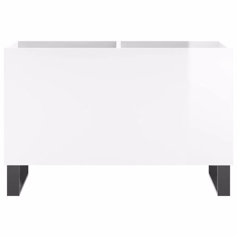 Berkfield Home Record Cabinet in High Gloss White, W: 74.5 cm, D: 38 cm, H: 48 cm