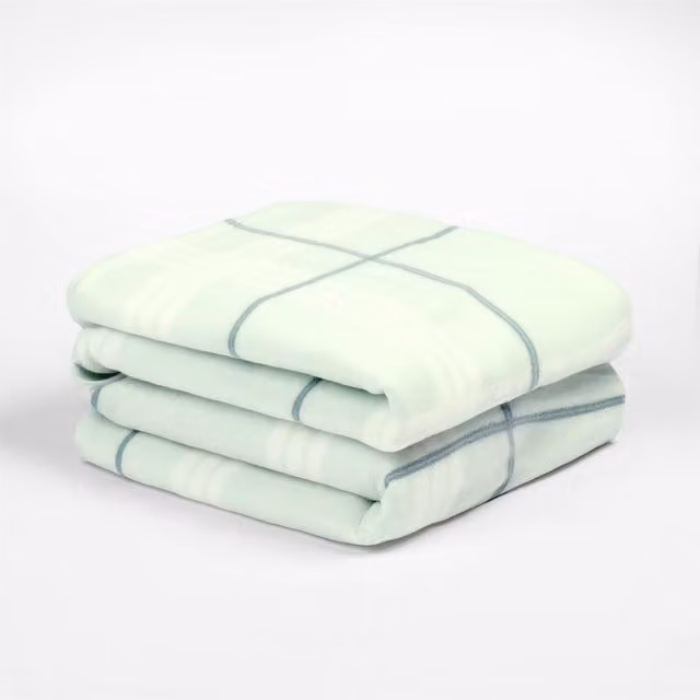 Dreamscene Blue Checked Fleece Throw Blanket, Width: 150 cm