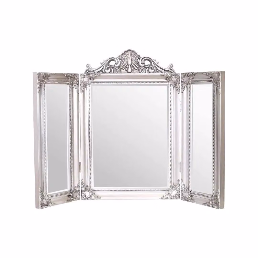 Marco Paul Silver Shabby Chic Rectangular Tabletop Dressing Table Mirror – 4