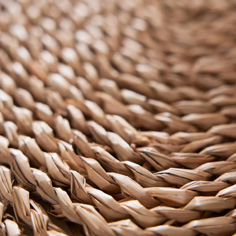 Dibor Grey Natural Rattan and Seagrass Woven Square Dining Chair Seat Pad, W: 50 cm x D: 50 cm