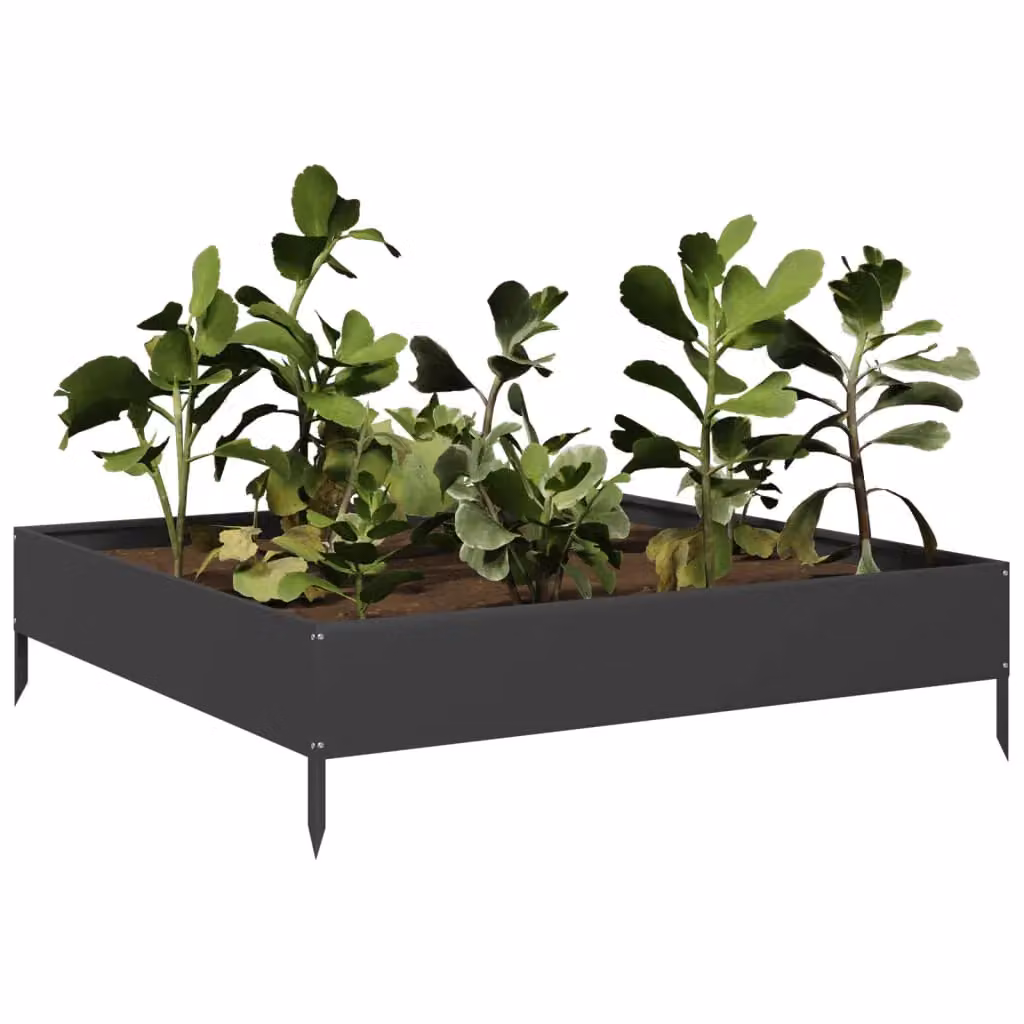 Berkfield Home Garden Black Steel Raised Bed W/D/H: 100 x 100 x 26 cm – 3