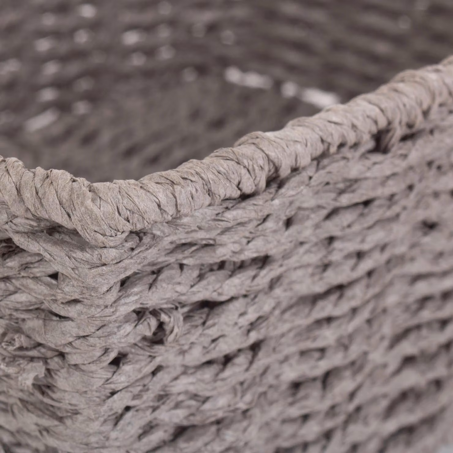 Red Hamper Grey Rectangular Paper Rope Serving Tray with Metal Details, Height: 10 cm – 3