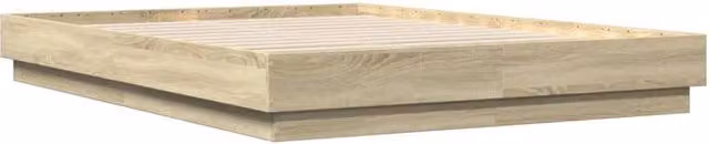 Berkfield Home Durable Sonoma Oak Bed Frame in Light Brown, W/D/H: 150 x 200 x 23 cm