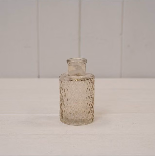 KDMD Smokey Brown Mini Geometric Glass Bottle