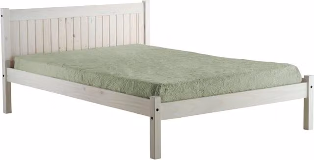 Birlea Rio Double Bed in White Wash Solid Pine Wood