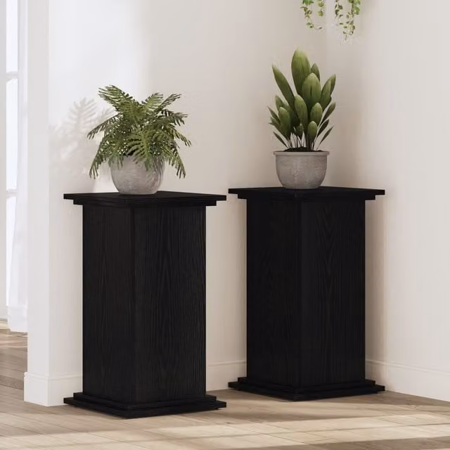 Berkfield Home Black Oak Plant Stand, W/D/H: 33 x 33 x 60 cm