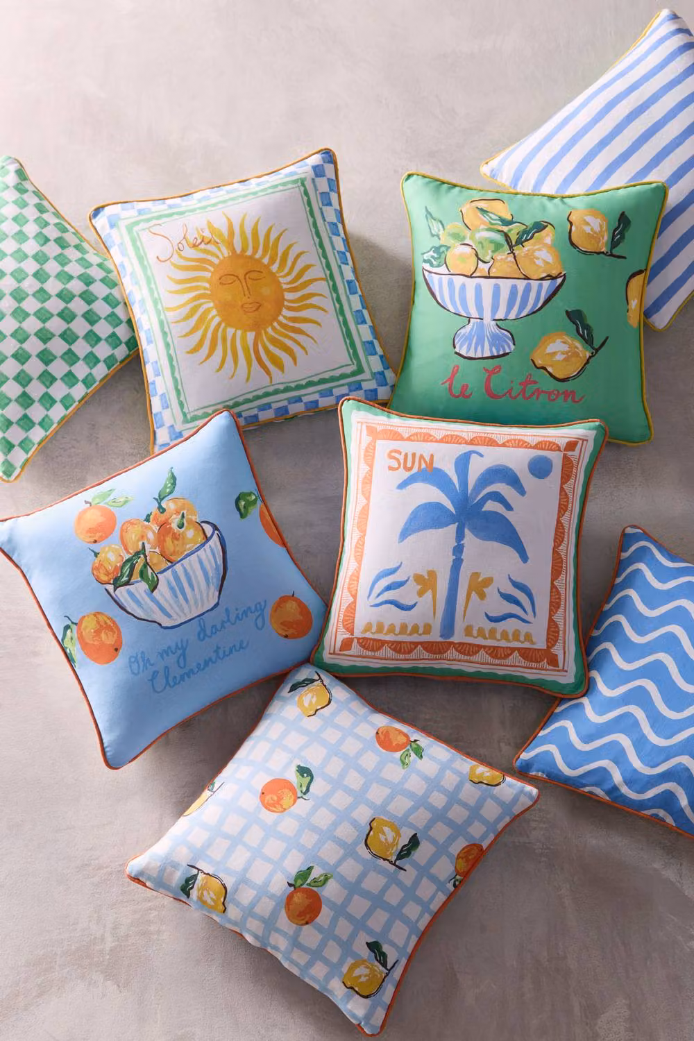 Fusion My Darling Clementine Water Resistant Outdoor Cushion, Multicolour, W/D/H: 43 x 43 x 43 cm – 2