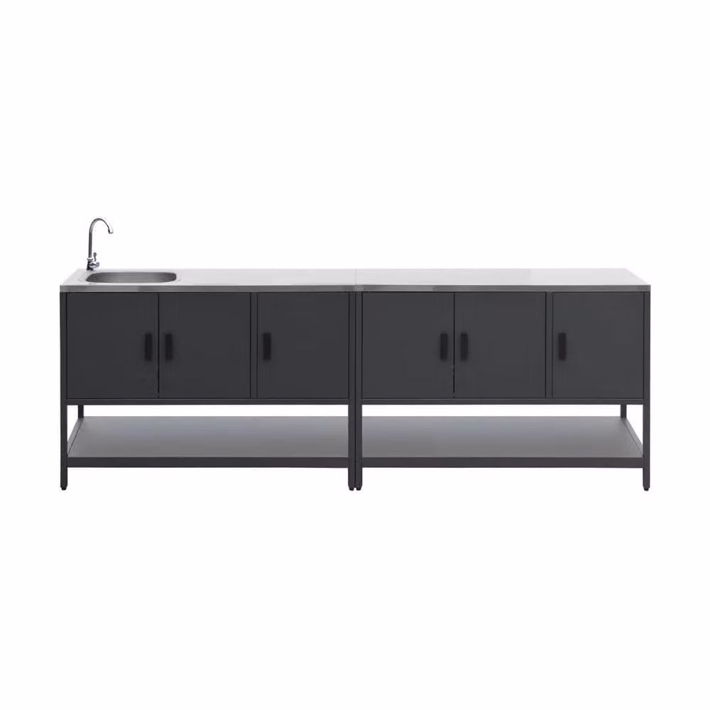 sweeek Outdoor Kitchen Stainless Steel 2 Modules in Black – 1