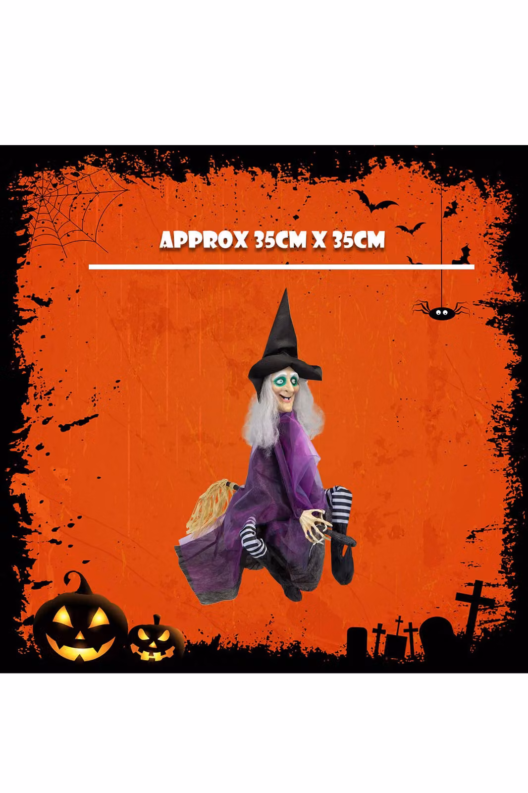 VFM e-Store Animated Kicking Leg Witch Halloween Light Decoration, Purple, Height: 90 cm – 2
