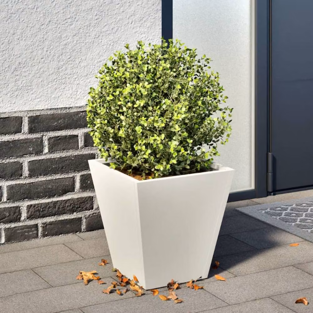 Berkfield Home Durable Steel Garden Planter Tub, White, W/D/H: 30 x 30 x 30 cm – 2