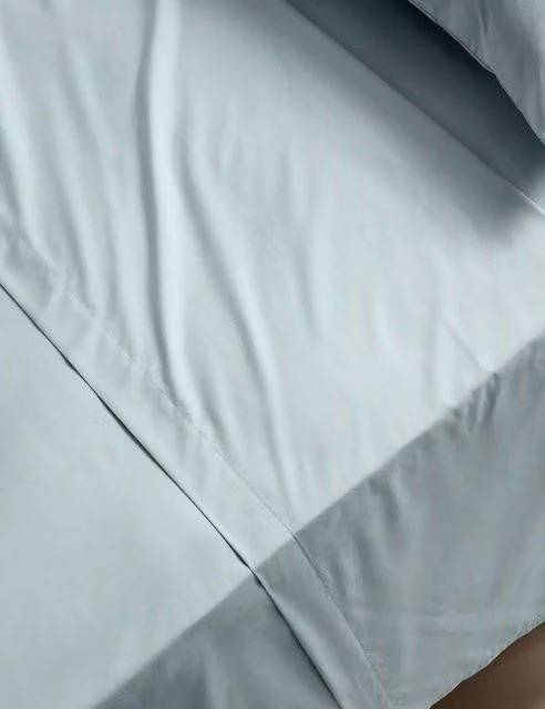 M&S Stay Cool Lyocell Rich Flat Sheet, Seafoam Green, W: 180 cm, L: 200 cm