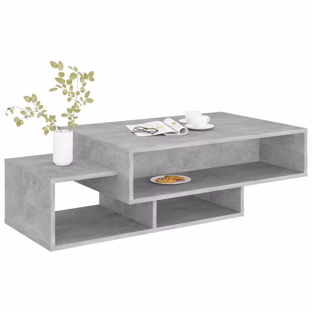 Berkfield Home Modern Rectangular Coffee Table in Concrete Grey, W/D/H: 105 x 55 x 32 cm – 3