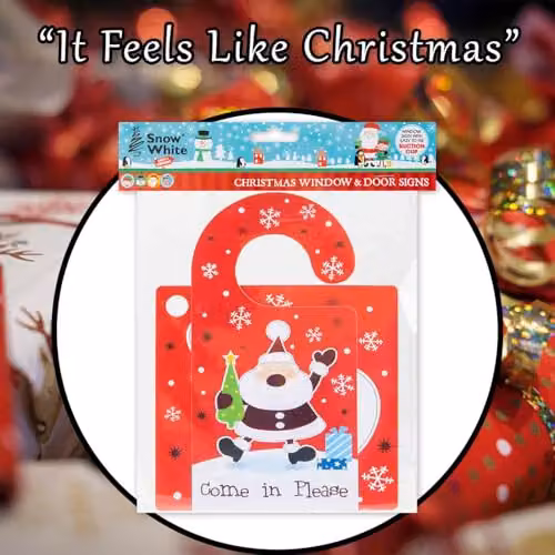 VFM e-Store Santa Stop Here Red Window and Door Sign, W/D/H: 28 x 21.5 x 2 cm – 6