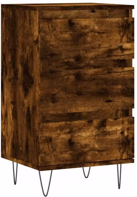 Berkfield Home Smoked Oak Sideboard in Brown, W/D/H: 40 x 35 x 70 cm