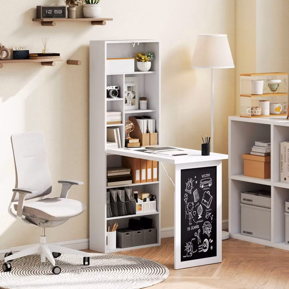 Rolipo 3-In-1 Fold-Out Computer Desk in White – 4