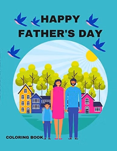 Lulu Happy Father's Day Colouring Book for Adults, Multicolour