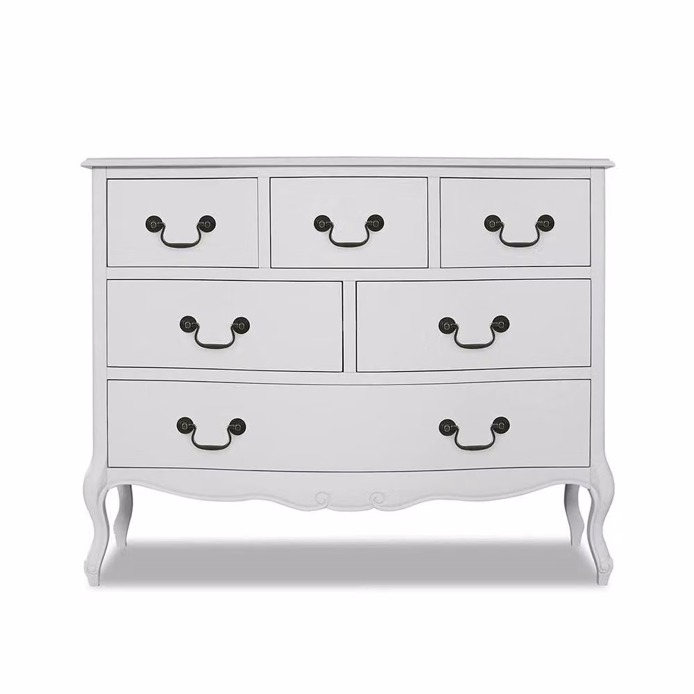 Statement Furniture Juliette Vintage Chic 6 Drawer Chest of Drawers in White, W/D/H: 120 x 40 x 96 cm – 2