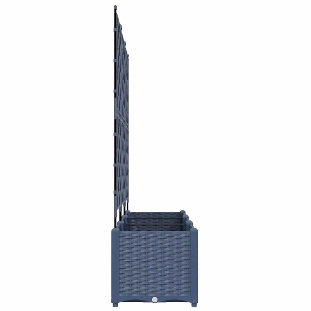 Berkfield Home Garden Planter with Trellis, 3 Piece Set, Grey, W: 120 cm, D: 40 cm, H: 143 cm – 4