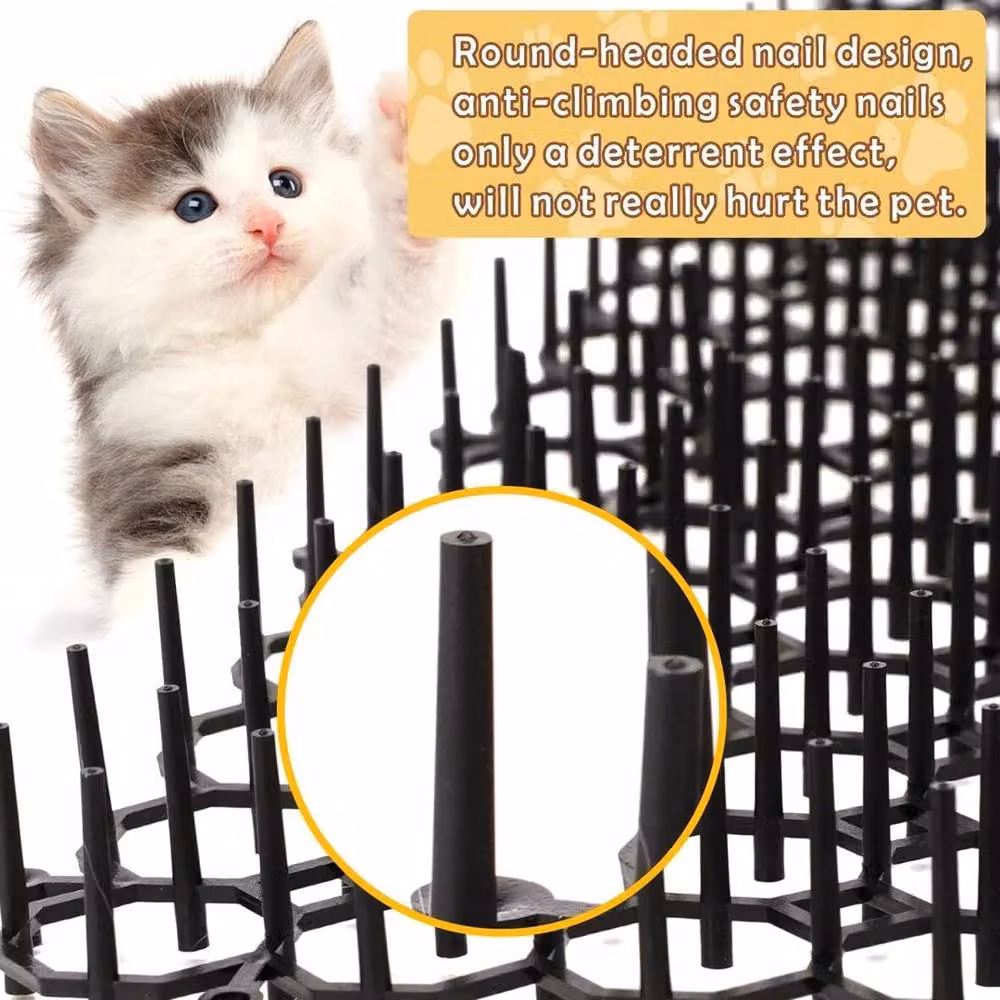 PAWNORA Black Prickle Strip Cat Scat Mat Dig Stopper, 10 Pieces, W/D/H: 20 x 15 x 15 cm – 4