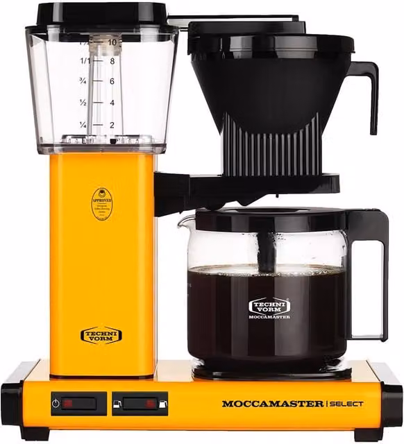 Moccamaster KBG Select Filter Coffee Machine with Glass Jug, Yellow, 1.25 l