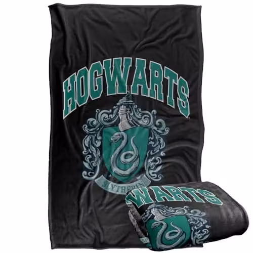 Warner Bros. Harry Potter Hogwarts Slytherin Super Soft Fleece Throw Blanket, Multicolour