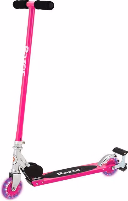 Razor S Spark Sport Kick Scooter with LED Lights and Brake, Pink