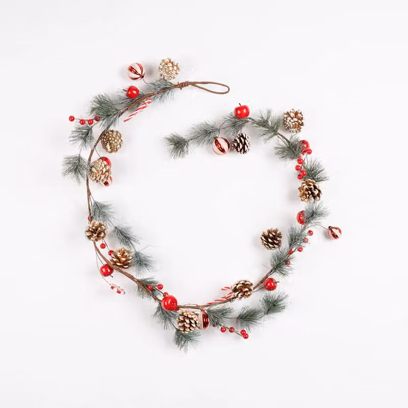 Scottish Everlastings Ltd 160cm Candy Cane Christmas Garland in Red and White – 2