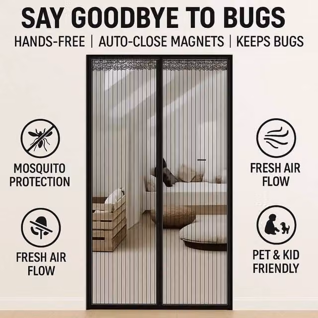 SPETLEK Premium Magnetic Mesh Door Screen in Black – 1