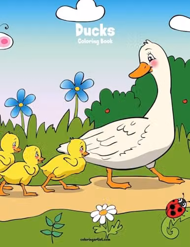 Ducks Coloring Book 1: Volume 1 Multicolour Childrens Coloring Book by Createspace