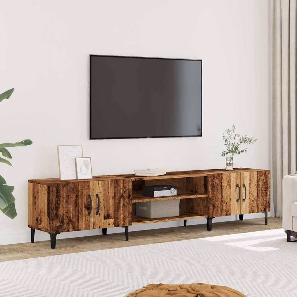 Berkfield Home TV Cabinet in Old Wood Brown, W/D/H: 180 x 31.5 x 40 cm – 2