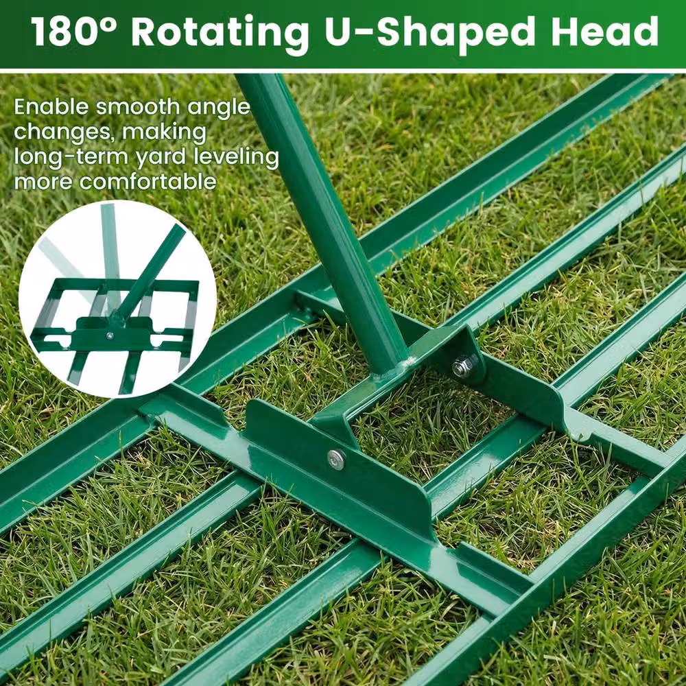 Havendro Heavy Duty Metal Lawn Level Rake, Green, W/D/H: 91 x 25 cm – 3