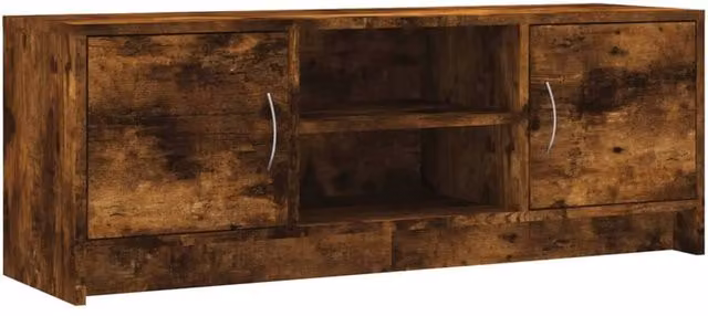 Berkfield Home Smoked Oak TV Cabinet in Brown, W/D/H: 102 x 37.5 x 37.5 cm