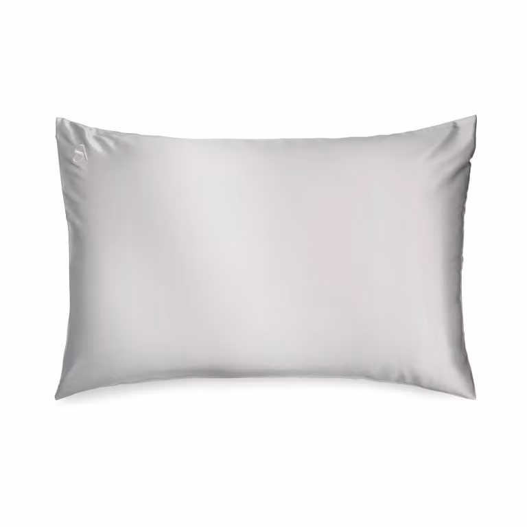 Silk Addict 100% Mulberry Silk Pillowcase in Navy and Metallic Silver, W: 75 cm, D: 50 cm