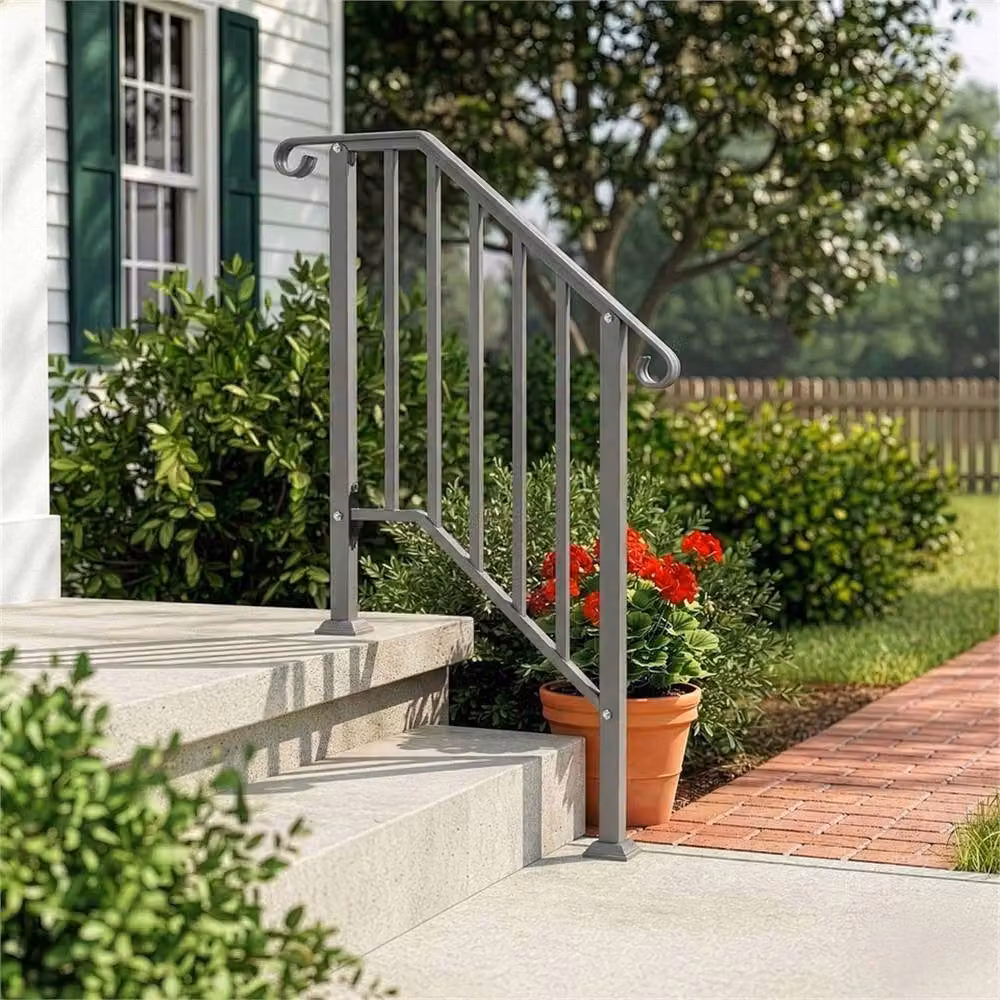 SPETLEK Grey Iron Anti-Slip Round Step Handrail W: 52 cm, L: 1000 cm – 3