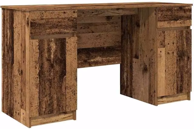 Berkfield Modern Writing Desk in Brown, Engineered Wood, W/D/H: 140 x 49 x 76 cm – 1