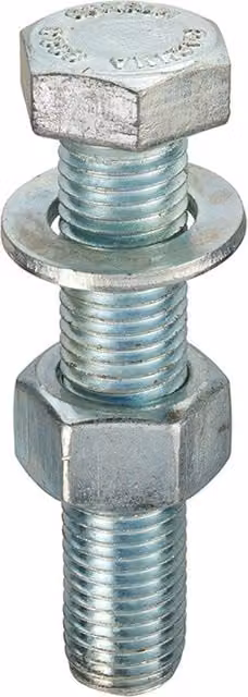 Unifix M12 x 30mm Bright Zinc Plated Steel Bolt, Nut and Washer Set, Silver/White, Box of 200