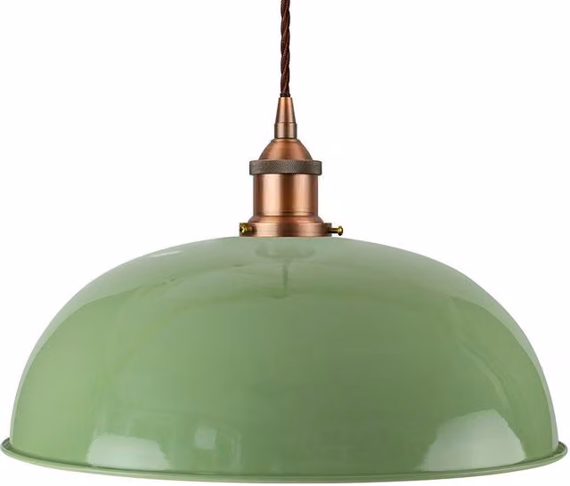 SE Home Worcester Pendant Light in Mint Green and Matt Antique Copper