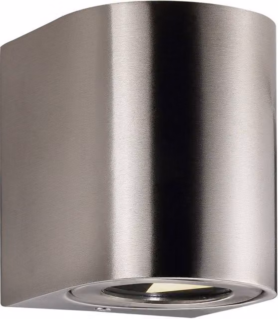 Nordlux Canto LED Outdoor Wall Light in Silver Stainless Steel, IP44 Up/Down Garden Light