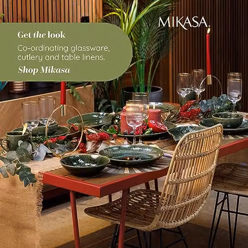 Mikasa Jardin 4-Piece Green Floral Stoneware Dip Bowl Set, Diameter: 10 cm – 7