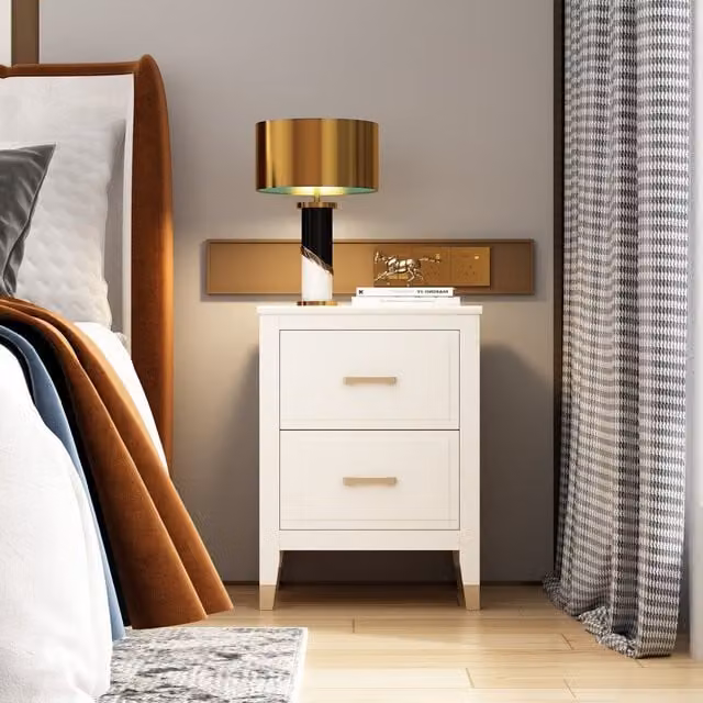 Cabinet Bits Modern White Metal Bedside Table