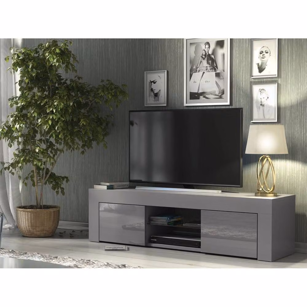 FORGEVIO Modern TV Stand Cabinet Sideboard in Matt Dark Grey – 2