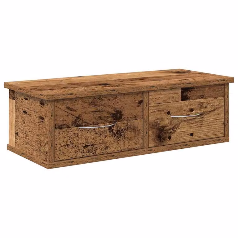 Berkfield Home Wall Cabinet in Old Wood Brown, W: 60 cm, D: 26 cm, H: 18.5 cm