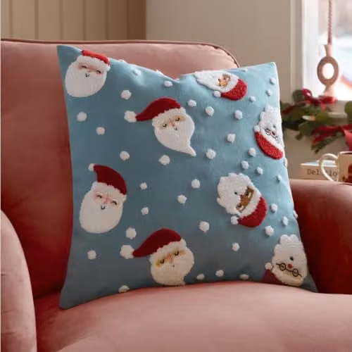 Riva Home Christmas Graphic Velvet Cushion, Multicolour, W/D/H: 45 x 45 x 45 cm – 3