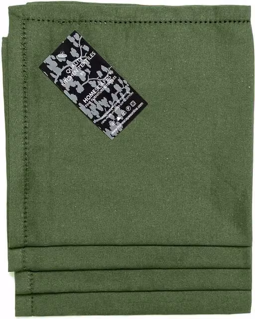 Homescapes Set of 4 Plain Cotton Napkins in Green