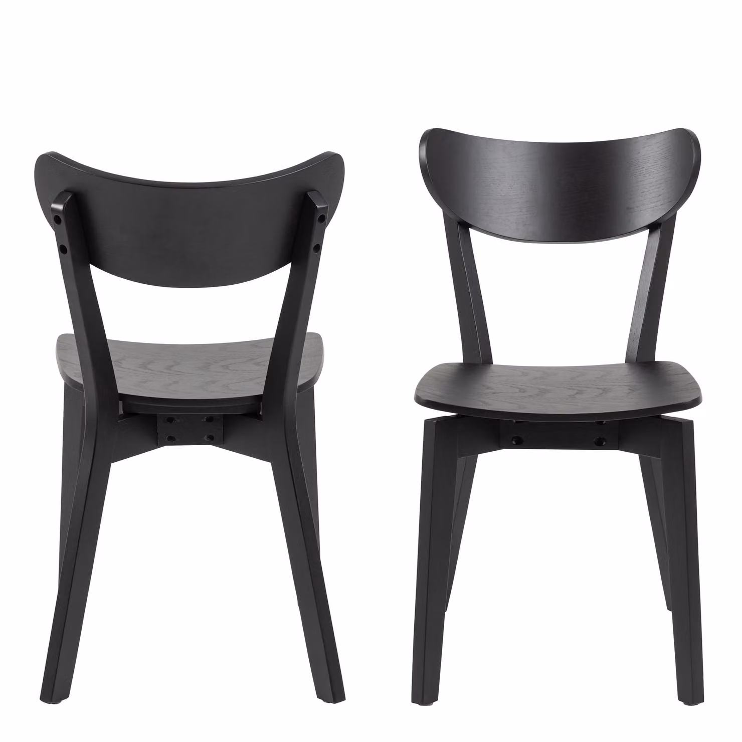 Furniture To Go Roxby Modern Lacquered Oak Dining Chairs in Black, Set of 2 – 2