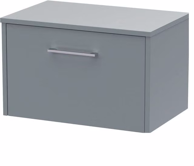 Balterley Winshill Contemporary 1 Drawer Wall Hung Vanity Unit, Grey, Width: 60 cm