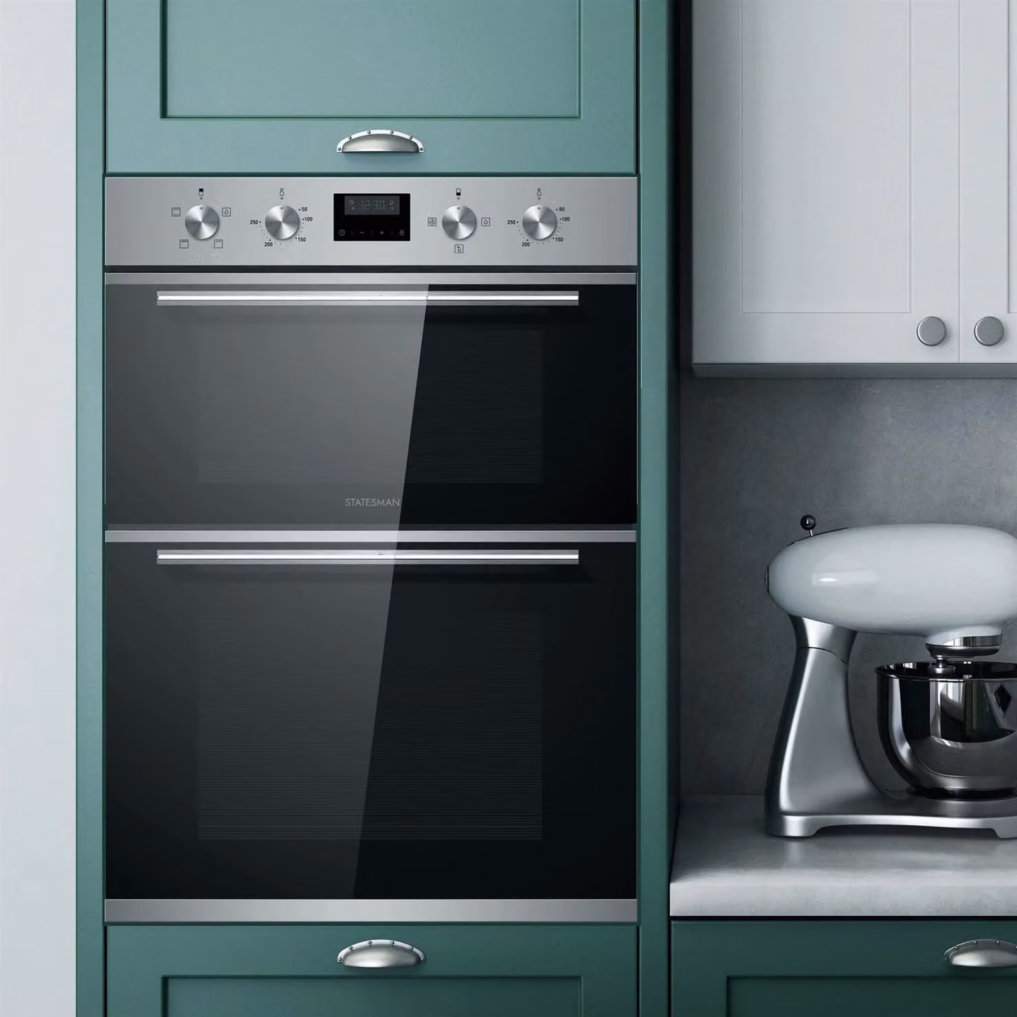 Statesman Built-In Double Oven in Silver Stainless Steel – 2