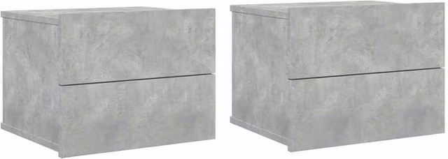 Berkfield Home Set of 2 Bedside Cabinets in Concrete Grey, W/D/H: 40 x 30 x 30 cm – 1