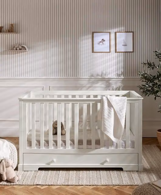 Mamas & Papas Oxford Cotbed in White